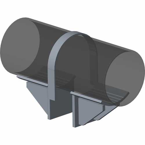 Опора неподвижная хомутовая с дополнительными упорами для тепловых сетей ТС-669.00.00 273х137х246 мм Серия 5.903-13 выпуск 7-95 10 кг